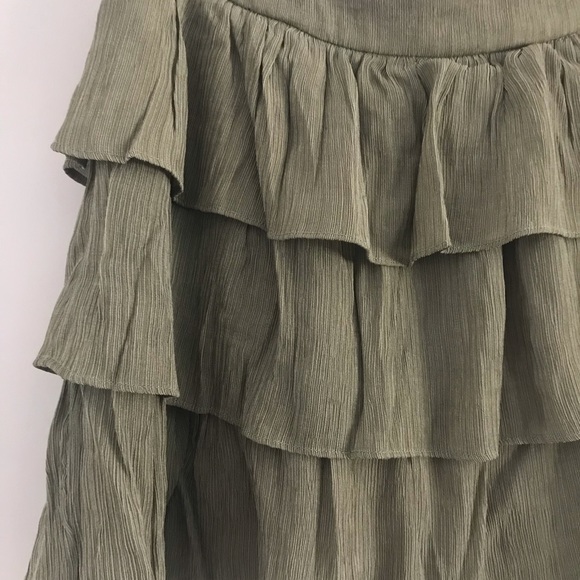 Lulus | Don’t Shed A Tier Sage Green Ruffled Mini Skirt | Medium - Picture 11 of 13